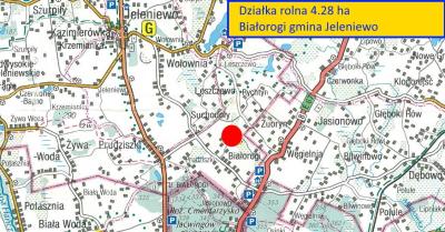 Białorogi gm Jeleniewo - działka rolna na sprzedaż 4.28 ha 